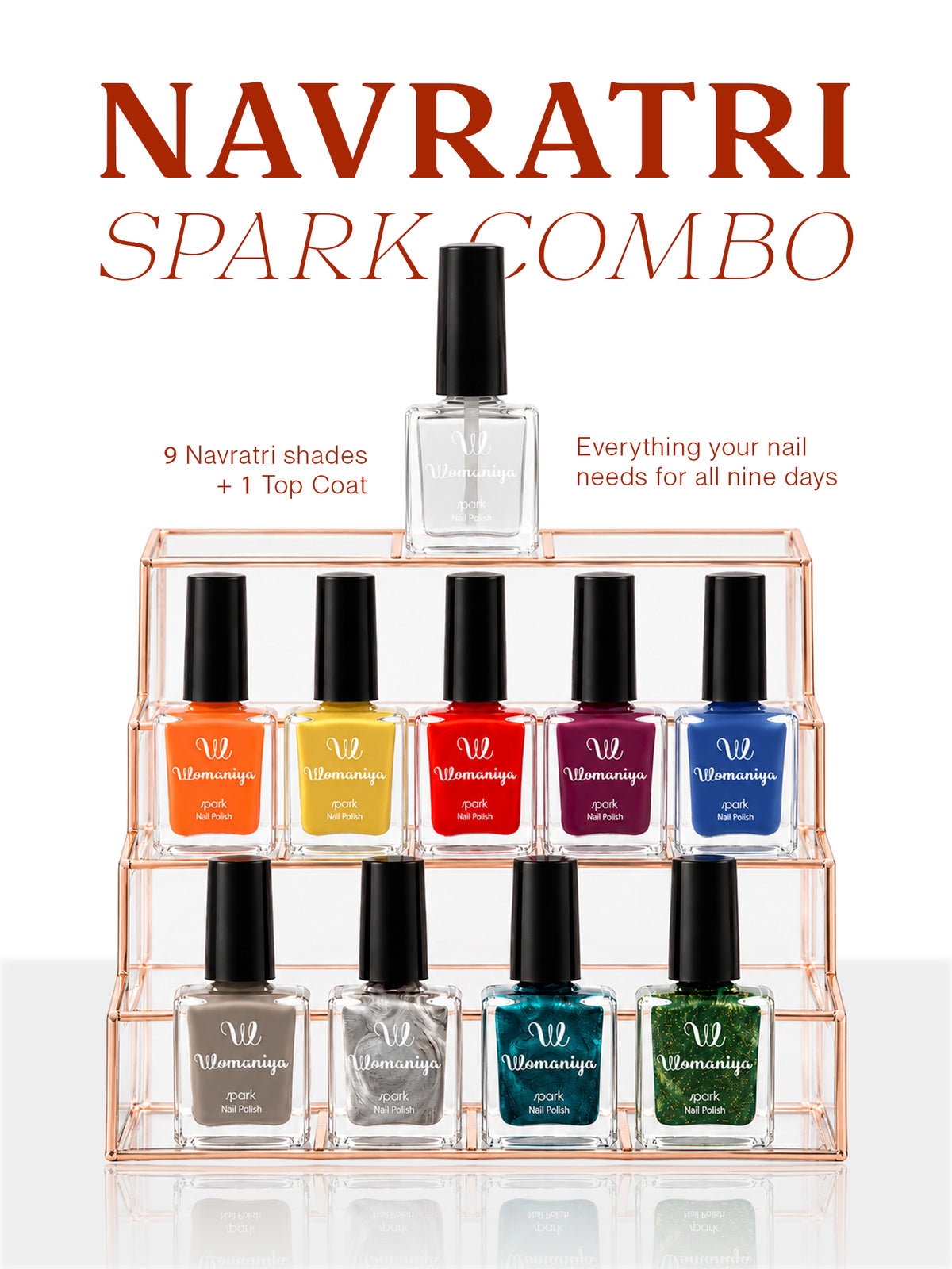 Navratri Spark Combo | 9 Nail Paints + 1 Top Coat