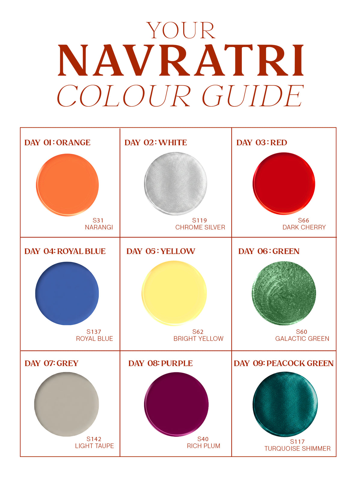 Navratri Spark Combo | 9 Nail Paints + 1 Top Coat