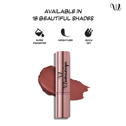 Womaniya Creamy Matte Bullet Lipstick - WL18 - Nude Brown